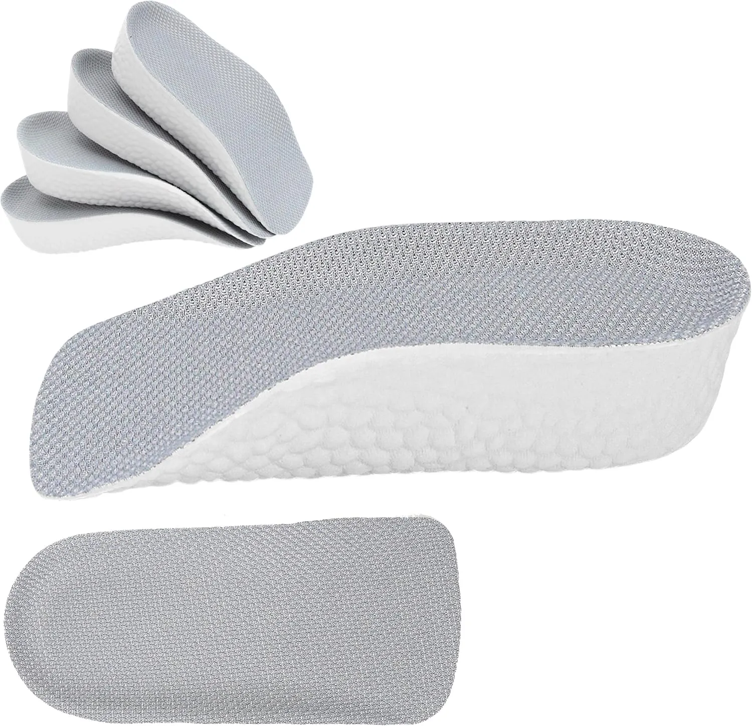 2 Pairs Highpads Orthopedic Height Insoles 1.4in/3.5cm, Heel Insert Pad for Men & Women, Increase 1.37in New 2025 Arch Support Insole Pads for Flat Feet, Men's Shoe High Pad (Grey)