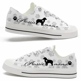 Aussie Paws Pattern Low Top Shoes - Happy International Dog Day Canvas Sneaker, Dog Printed Shoes, Canvas Shoes For Men, Women