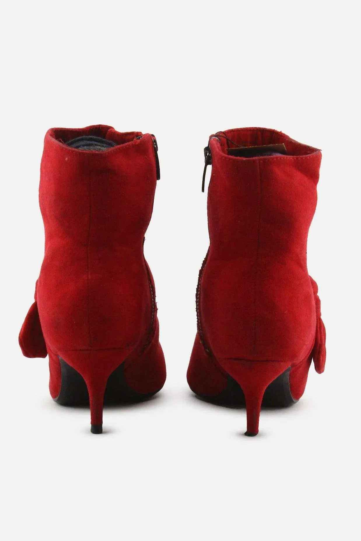 Bershka Zipper Kitten Ankle Boots | Suede