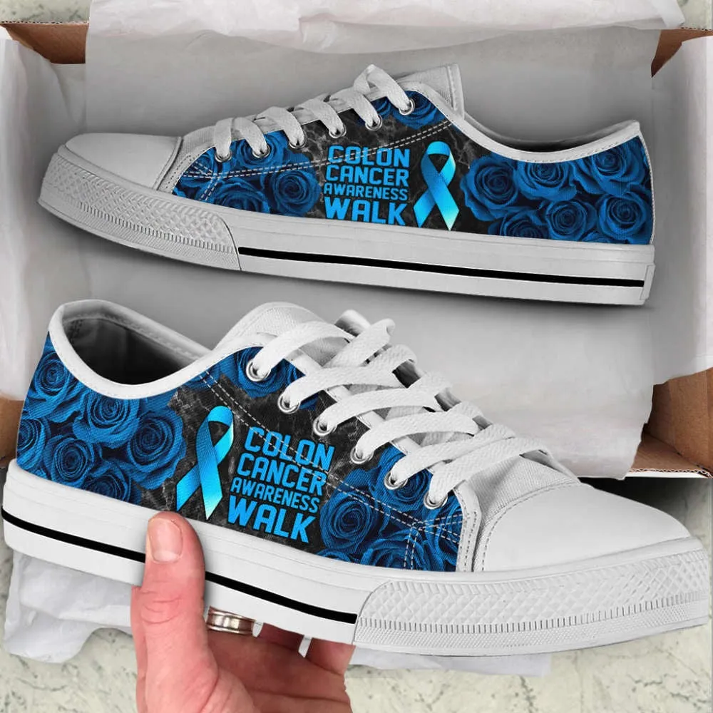 Colon Cancer Shoes Awareness Walk Low Top Shoes Canvas Shoes, Best Canvas Shoes, Low Top Sneaker
