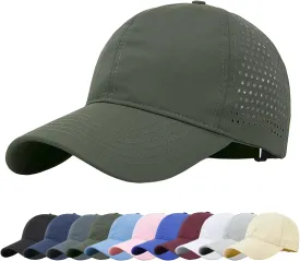 Enwokran Men Quick Dry Sport Baseball Cap, Athletic Fitted Cap Mesh Adjustable Plain Hat Running Trucker Hat for Women