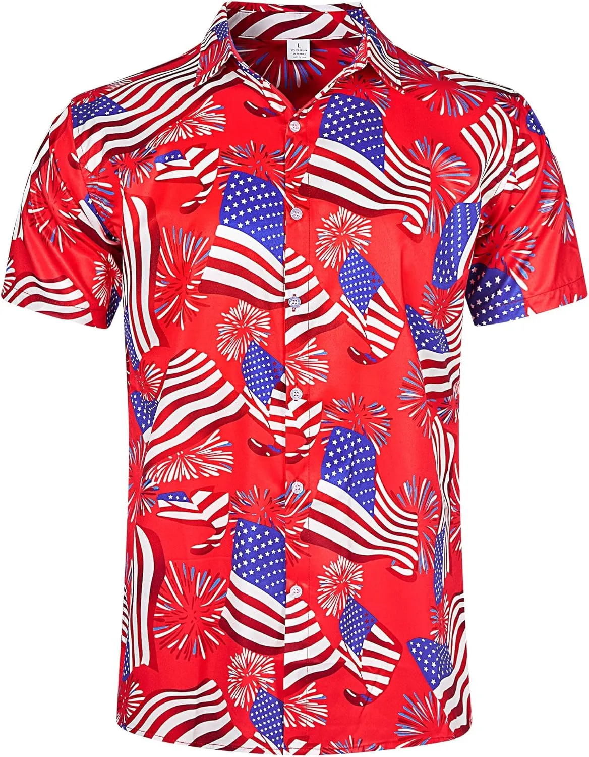 Fanient Mens Hawaiian Shirt Summer 3D Print Casual Short Sleeve Button Down Graphic Aloha Dress Shirts
