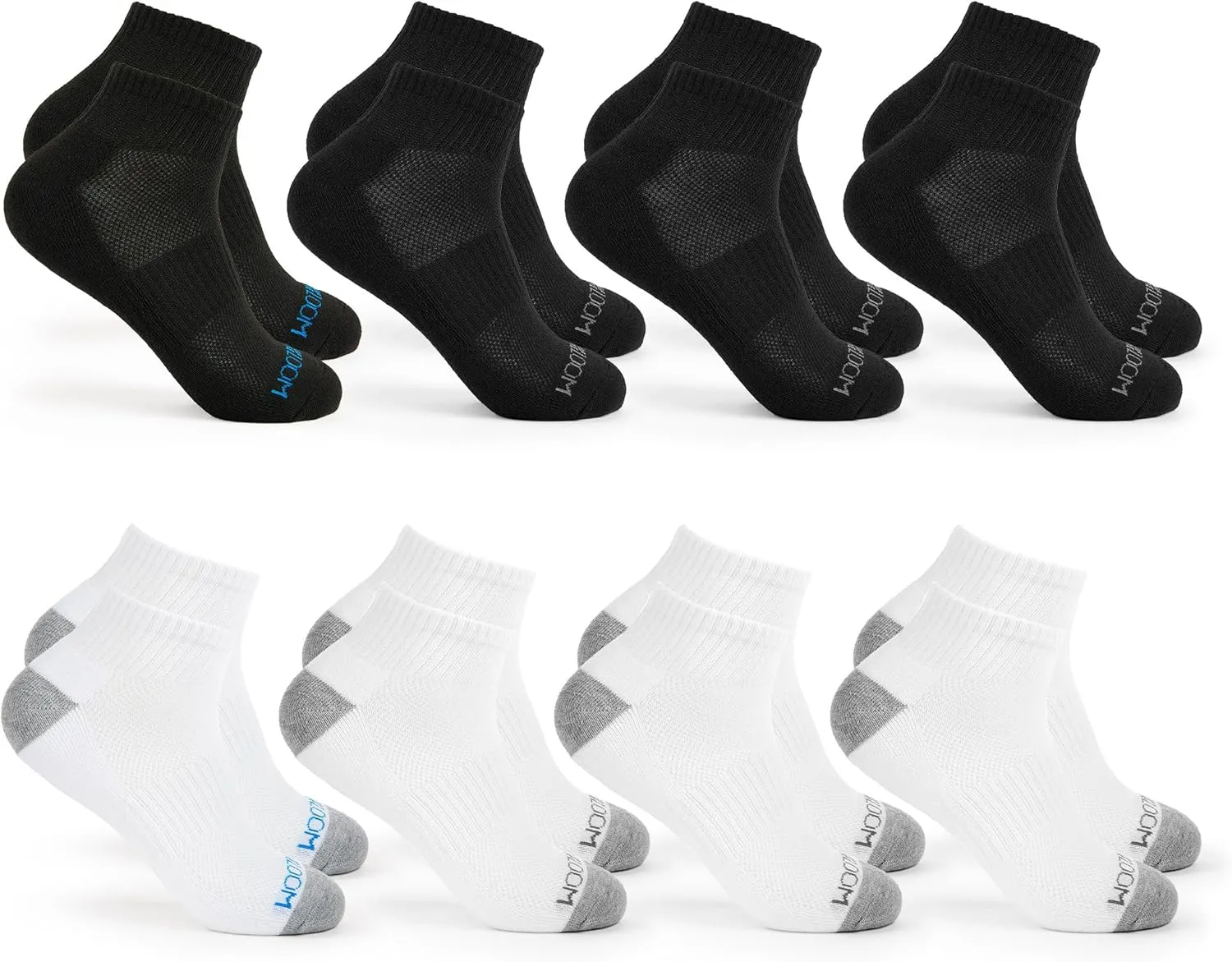 Fruit of the Loom Ankle Socks for Men - 8 Pairs - Arch Support, Cushioned, Athletic Quarter Socks - Mens Socks Size 6-12
