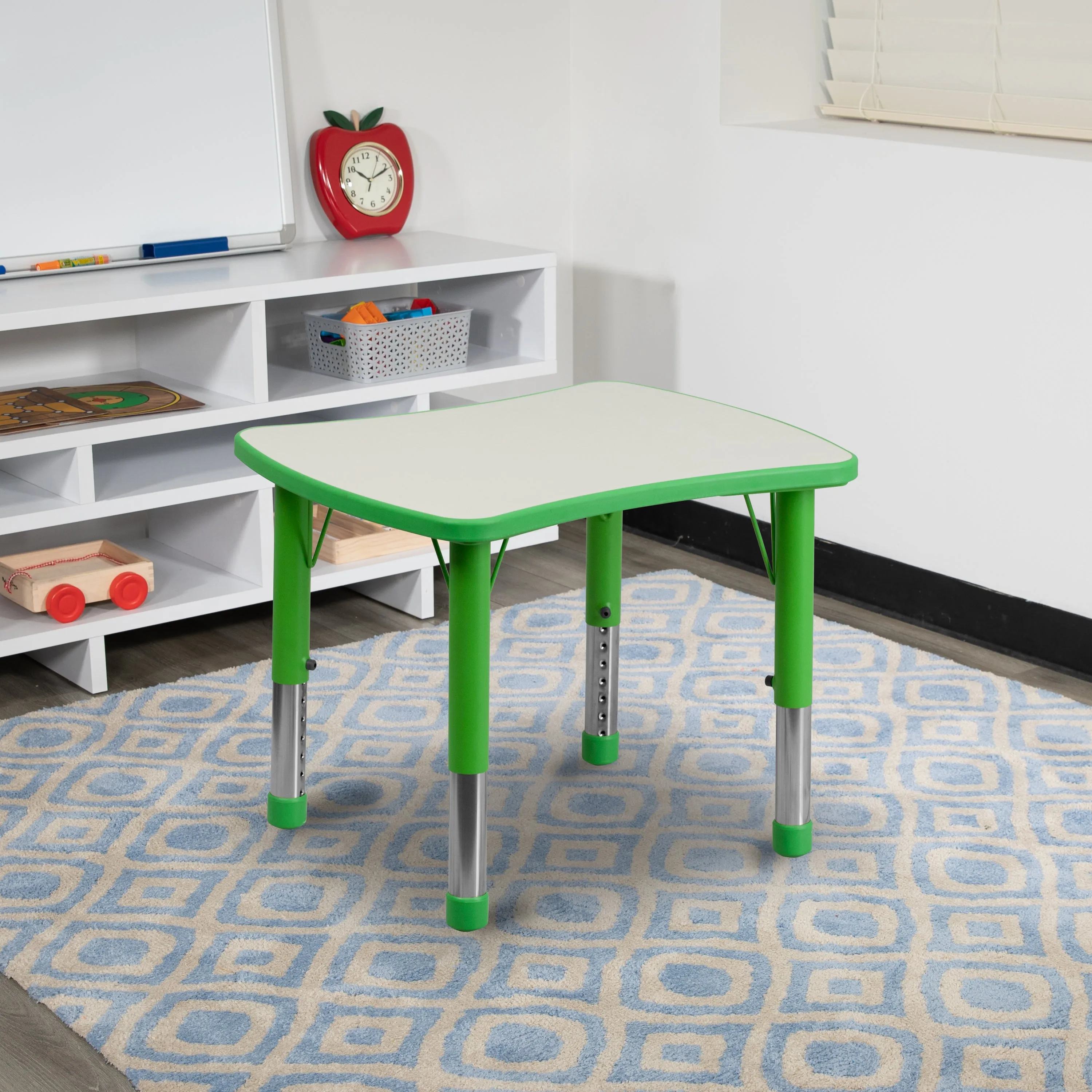 Green Preschool Activity Table YU-YCY-098-RECT-TBL-GREEN-GG