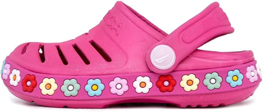 Nautica Kids Clog Sandals ?C Slip-On Lightweight Water Shoes with Adjustable Heel Strap ?C Comfortable EVA Slip-Resistant Clogs for Boys & Girls ?C Toddler & Youth Sizes