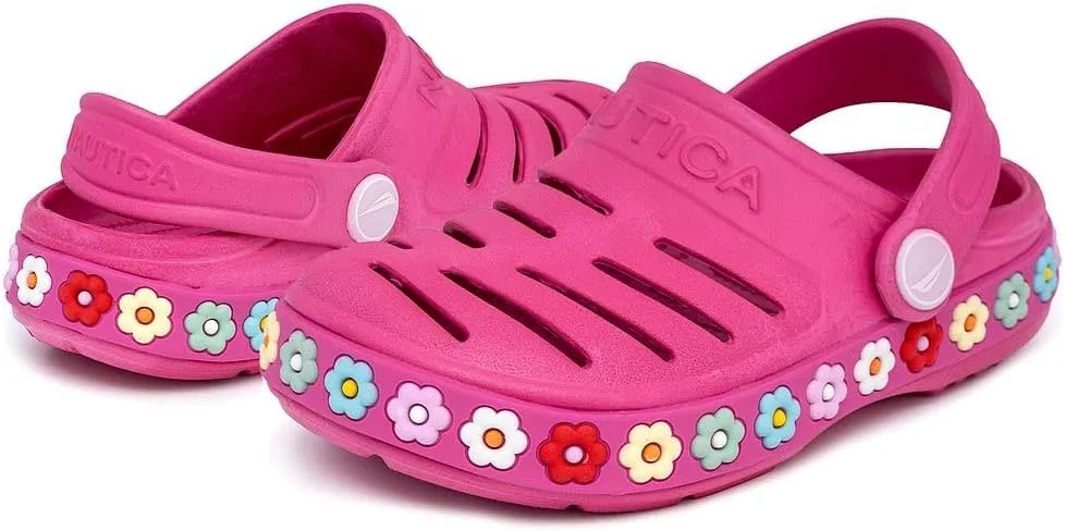 Nautica Kids Clog Sandals ?C Slip-On Lightweight Water Shoes with Adjustable Heel Strap ?C Comfortable EVA Slip-Resistant Clogs for Boys & Girls ?C Toddler & Youth Sizes