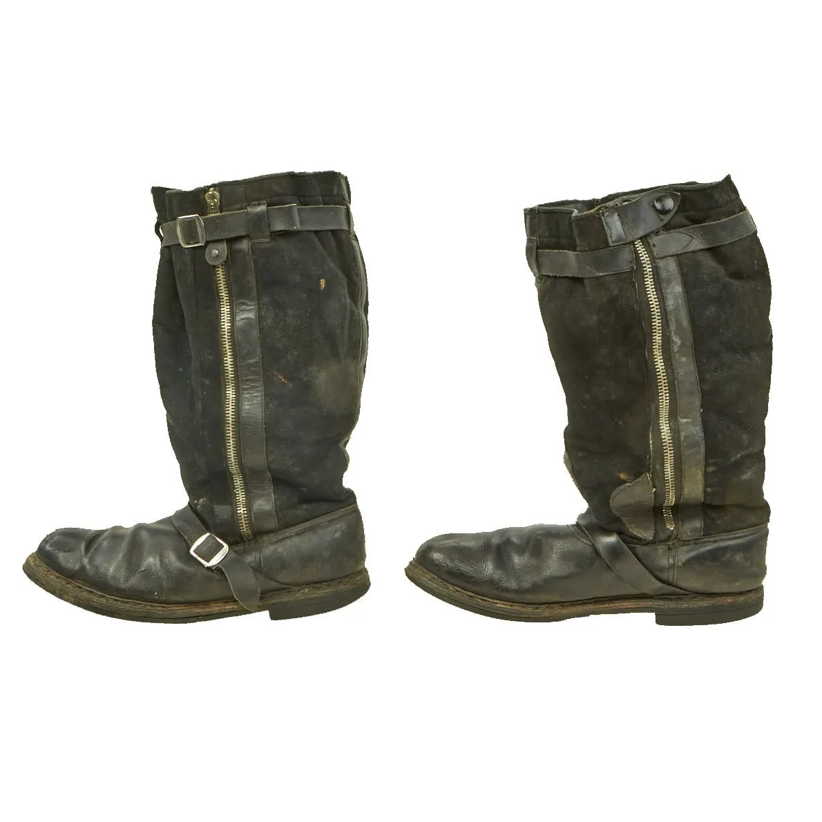 Original German WWII 1940 Luftwaffe Dual-Zip Pilot Boots