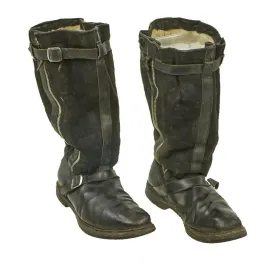 Original German WWII 1940 Luftwaffe Dual-Zip Pilot Boots