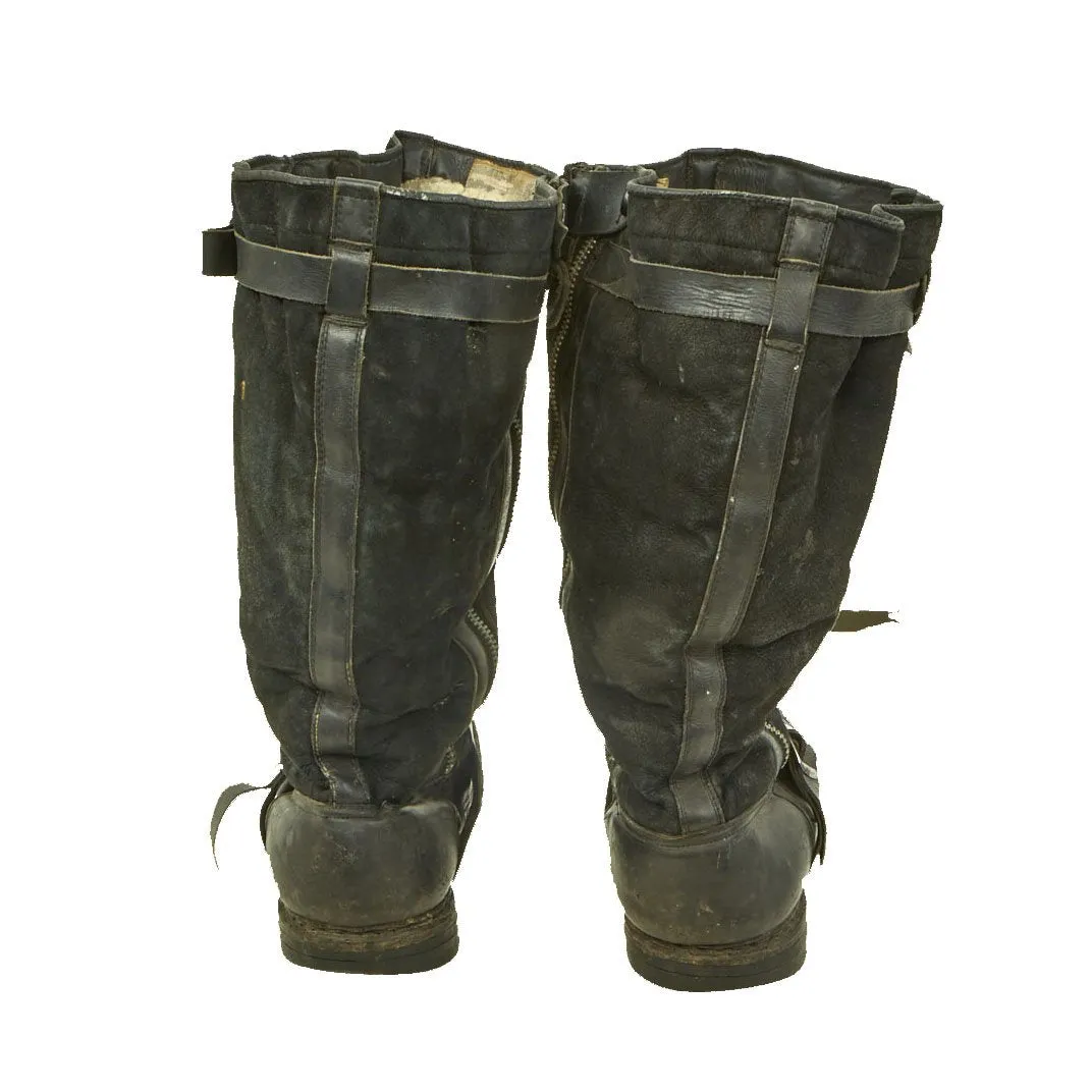 Original German WWII 1940 Luftwaffe Dual-Zip Pilot Boots