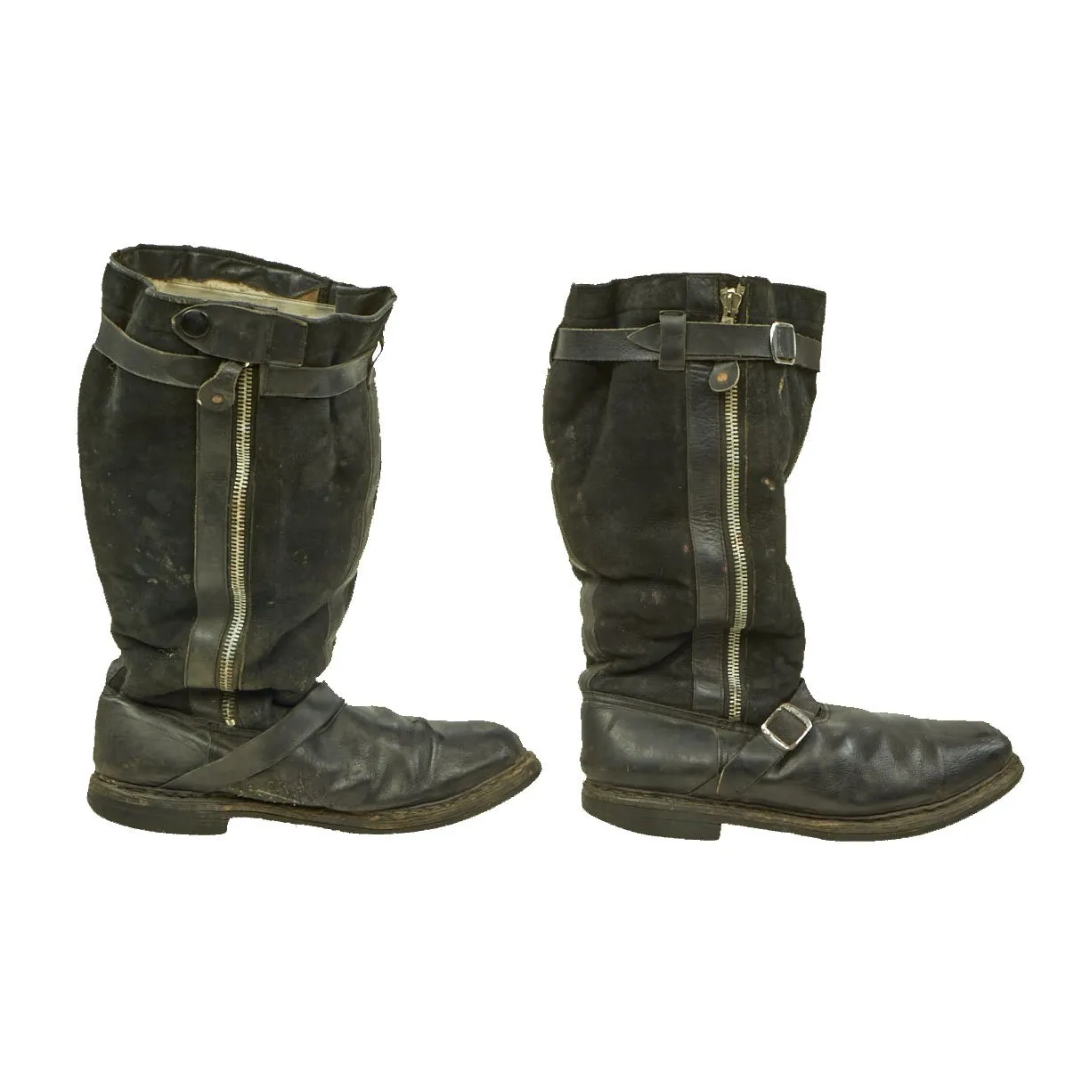 Original German WWII 1940 Luftwaffe Dual-Zip Pilot Boots