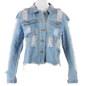 Parker Distress Sleeve Denim Jacket