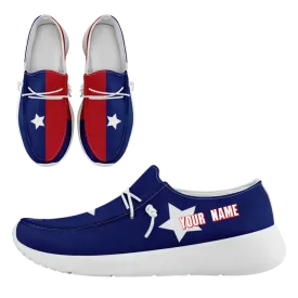 Personalized  America Flag Sneakers, Custom Patriotic Loafer Shoes,  Canvas Slip On Shoes,
FN018-24020303-5w