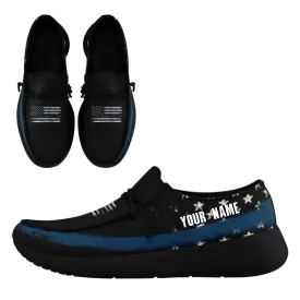 Personalized  America Flag Sneakers, Custom Patriotic Loafer Shoes,  Canvas Slip On Shoes,FN018-24020303-2b