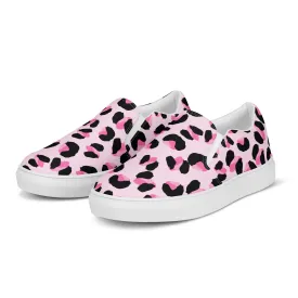 Rainbow Pink Leopard Print Slip-on Shoes (male sizes)