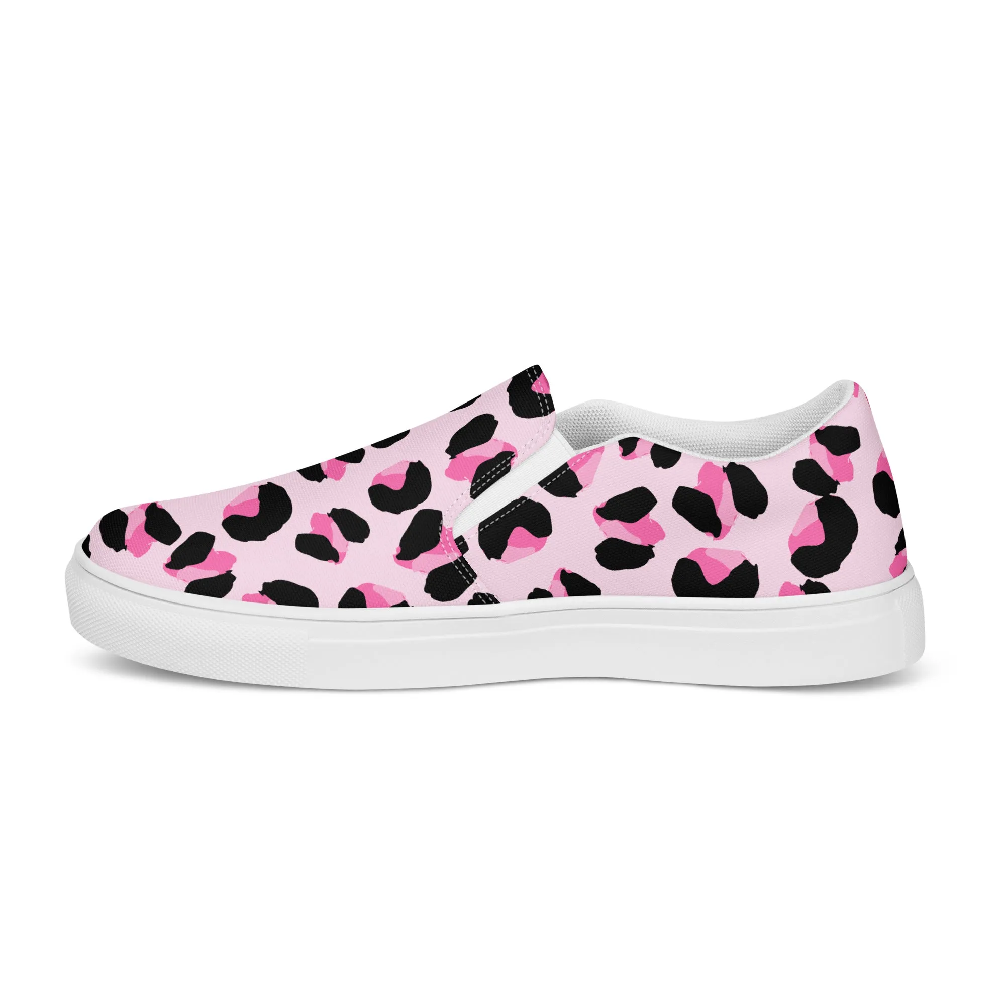 Rainbow Pink Leopard Print Slip-on Shoes (male sizes)