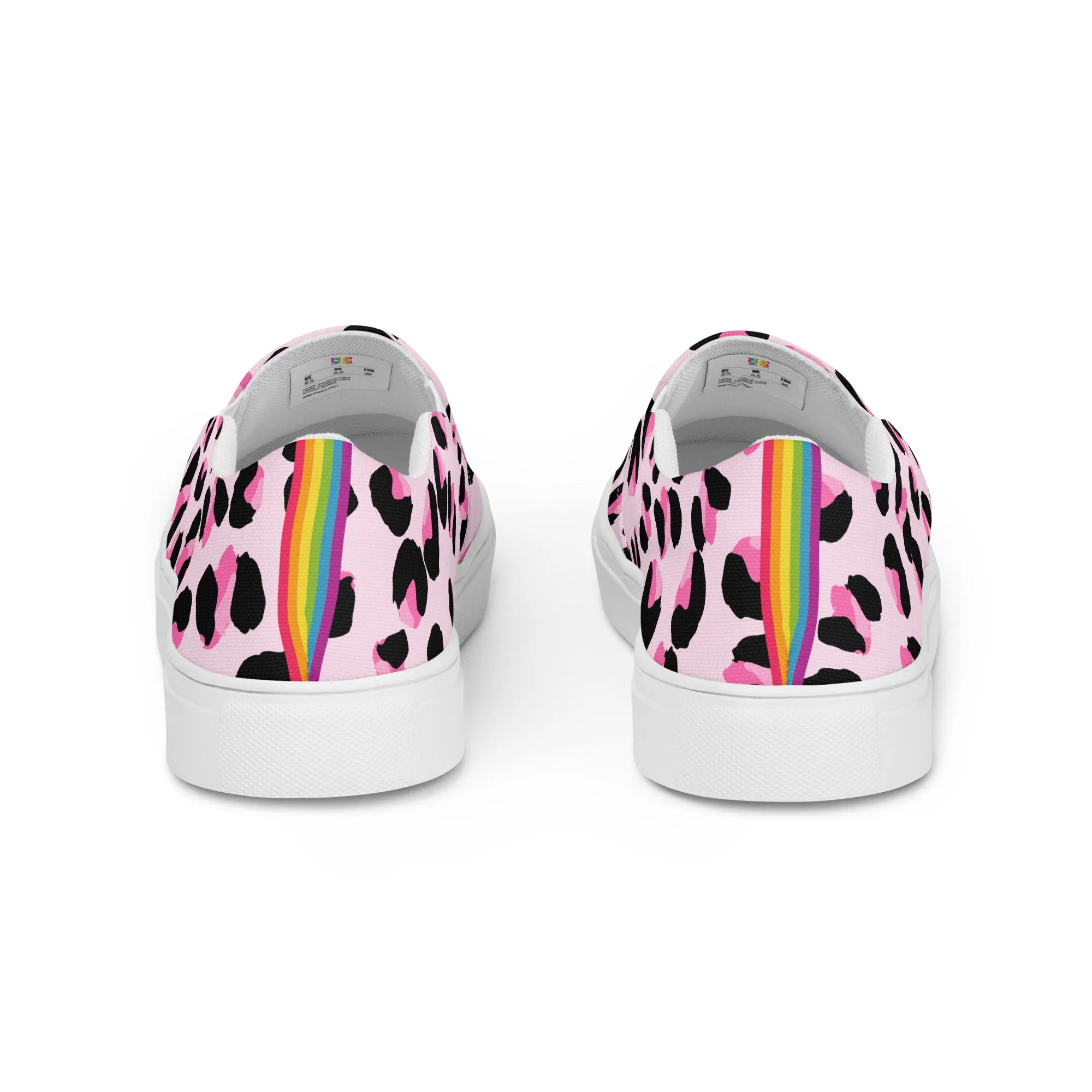 Rainbow Pink Leopard Print Slip-on Shoes (male sizes)