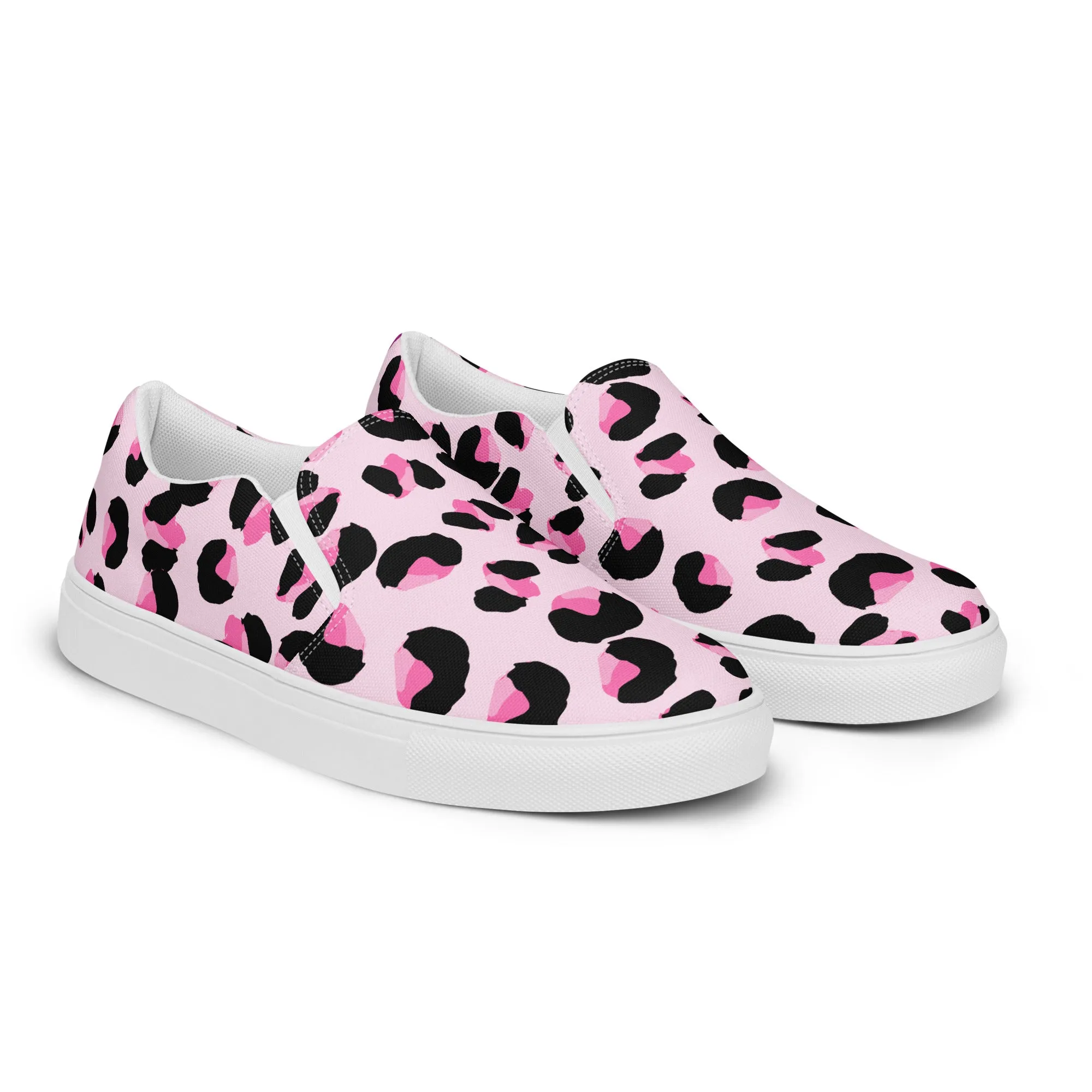 Rainbow Pink Leopard Print Slip-on Shoes (male sizes)
