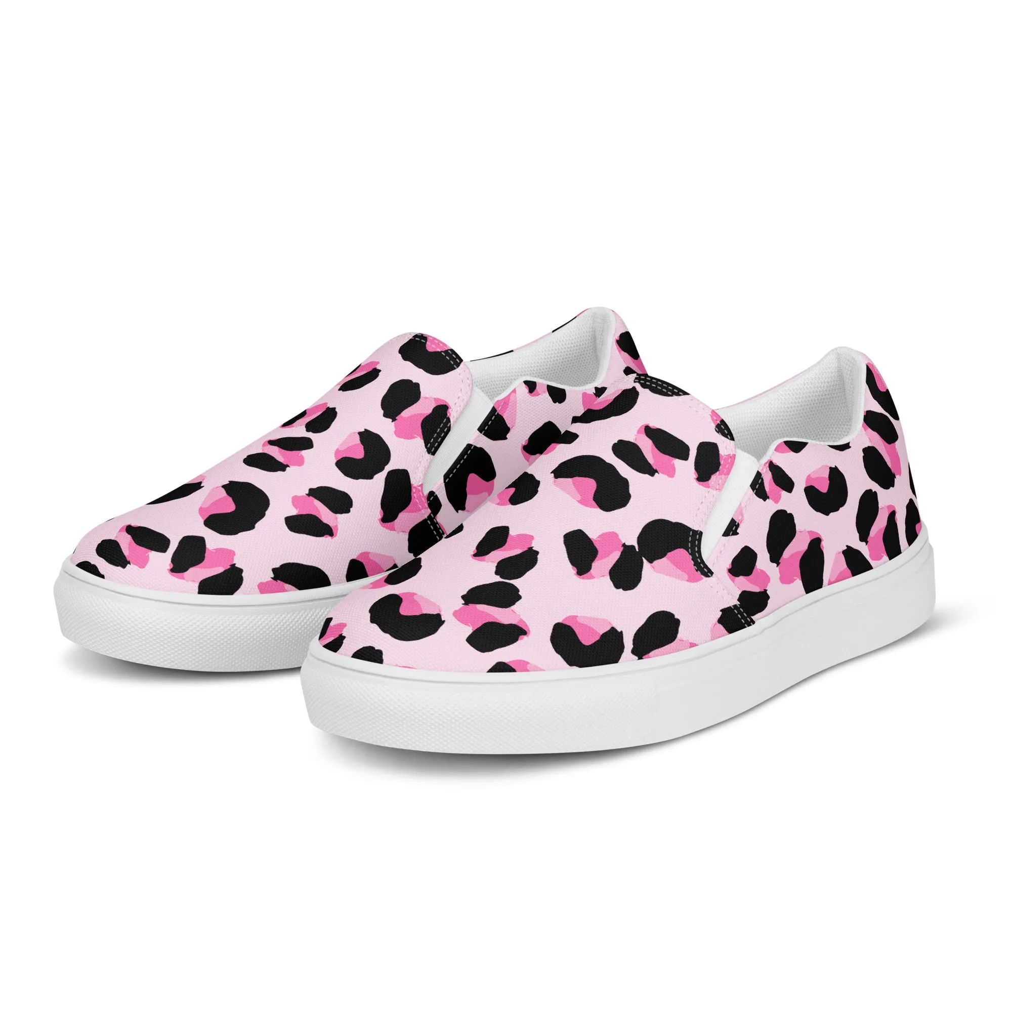 Rainbow Pink Leopard Print Slip-on Shoes (male sizes)