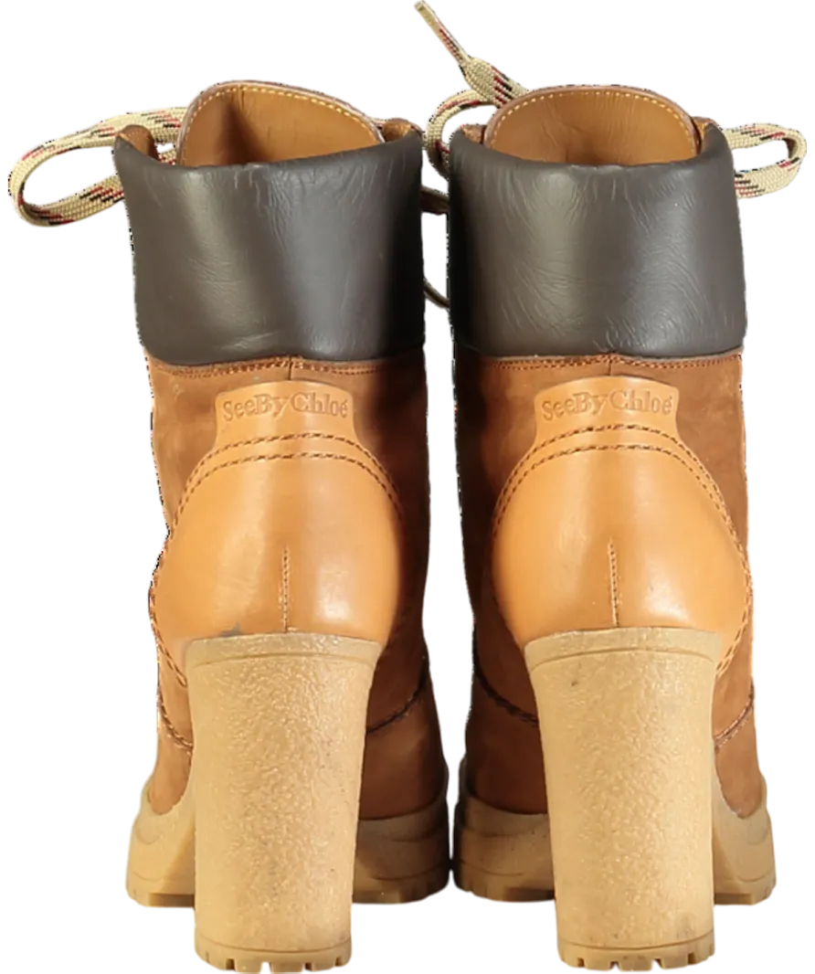 See by Chloé Claudia Brown Suede Boots UK 3 EU 36 👠