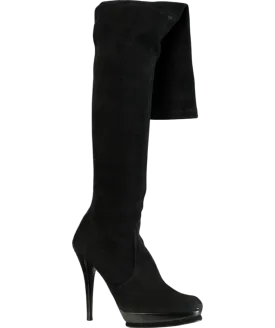 Stuart Weitzman Black Suede Over-the-knee Heeled Boots UK 8 EU 41 👠