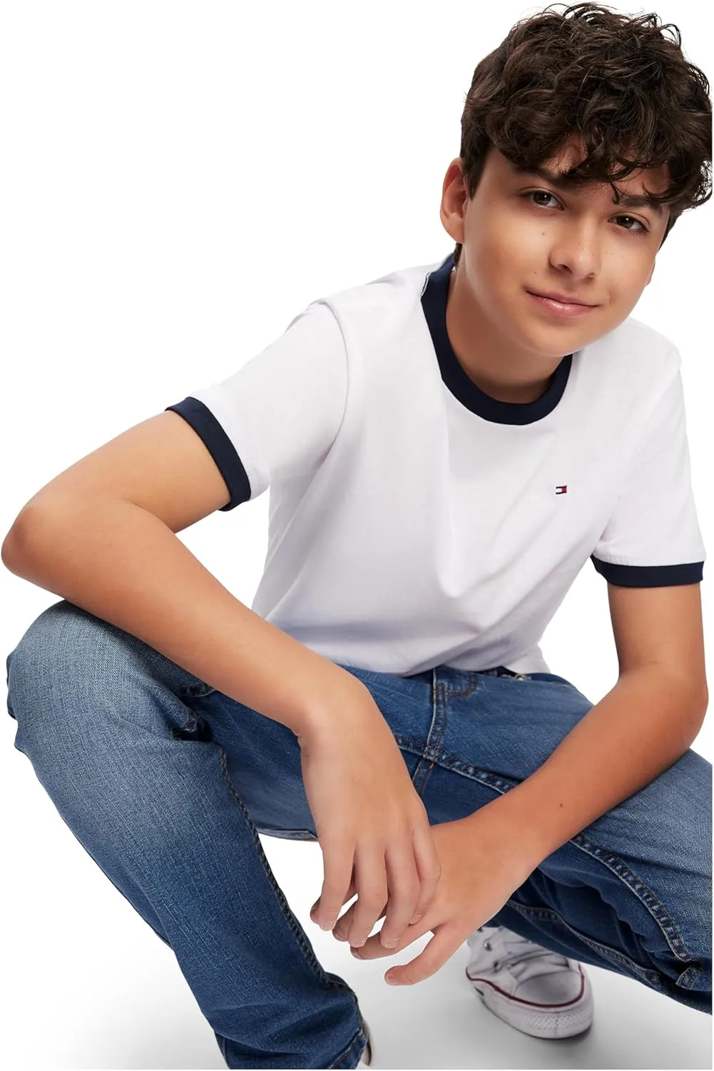 Tommy Hilfiger Short Sleeve Ken Ringer Crew Neck T-Shirt, Soft, Comfortable, Relaxed Fit