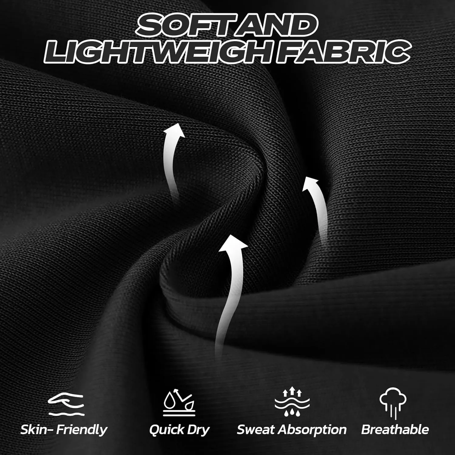 Workout Mens Shirts - Casual Black Quick Dry Moisture Wicking T-Shirts Crew Neck Short Sleeve for Gym Athletic Running